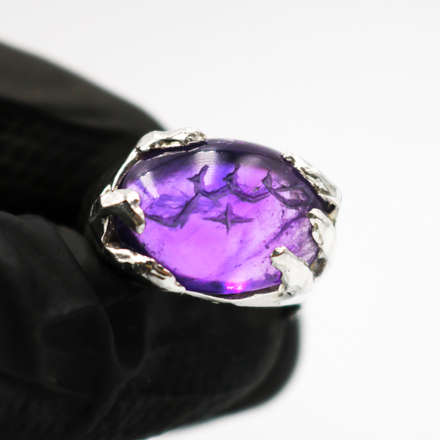 Large Custom Arabic Aqeeq Gemstone Ring
