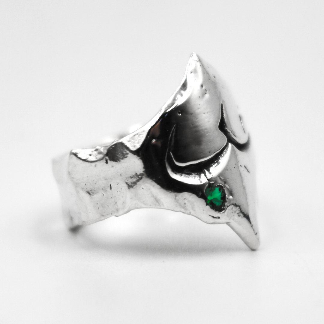Custom Arabic Shield Ring + Gemstone