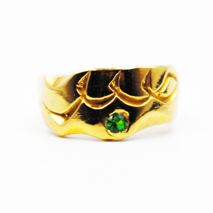 Sabr Ring + Emerald 24K Gold Plated