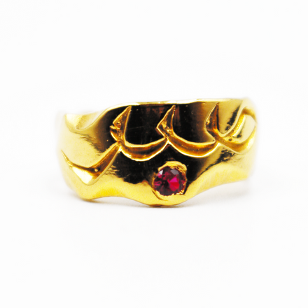 Sabr Ring + Ruby 24K Gold Plated