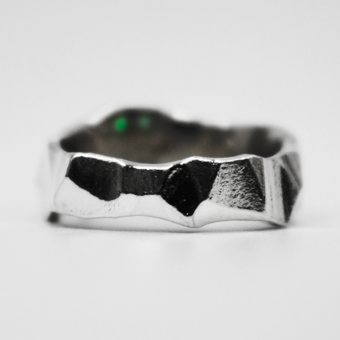 Custom Arabic Engraved Ring + Emerald