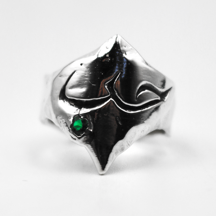 Custom Arabic Shield Ring + Gemstone