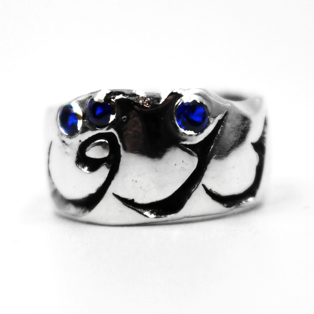 Custom Arabic Engraved Ring + Sapphire