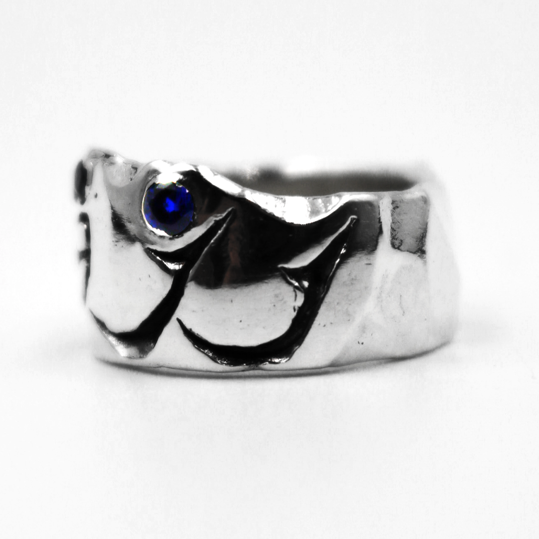 Custom Arabic Engraved Ring + Sapphire