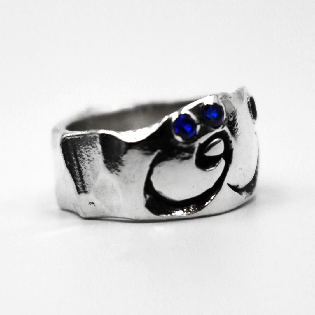 Custom Arabic Engraved Ring + Sapphire