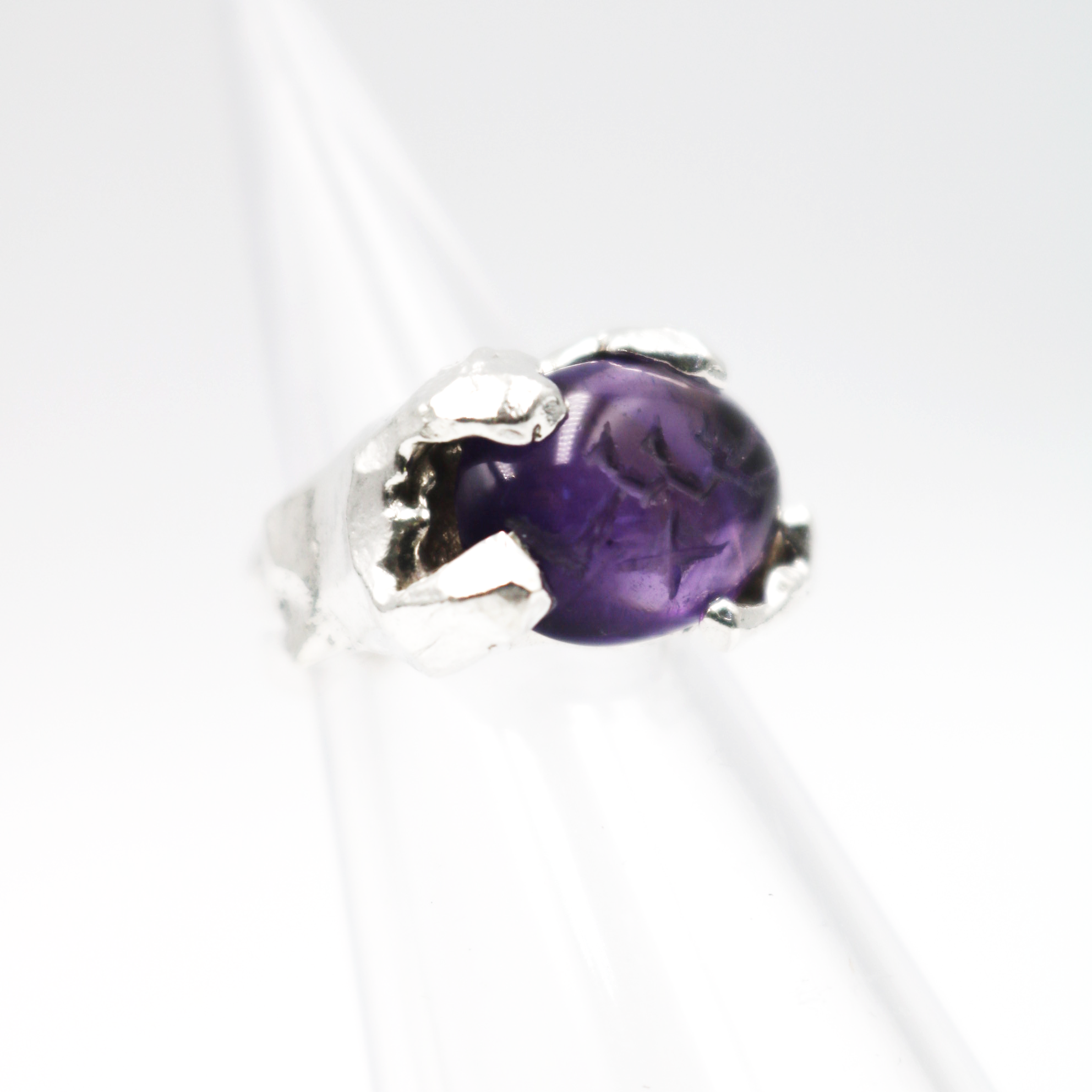 Small Custom Arabic Gemstone Ring