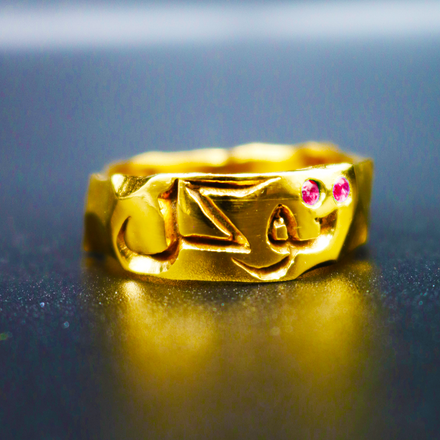 Tawakkul Ring + Ruby 24K Gold Plated